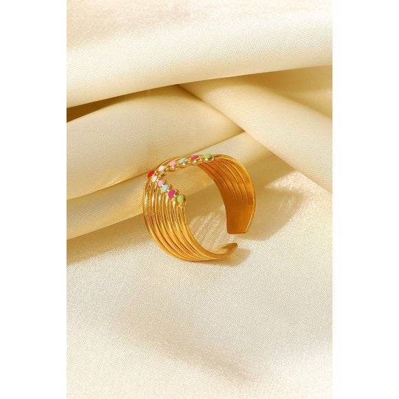 Candy Skies Decorative Enamel V-Shaped Open Ring - Picture 2 of 7